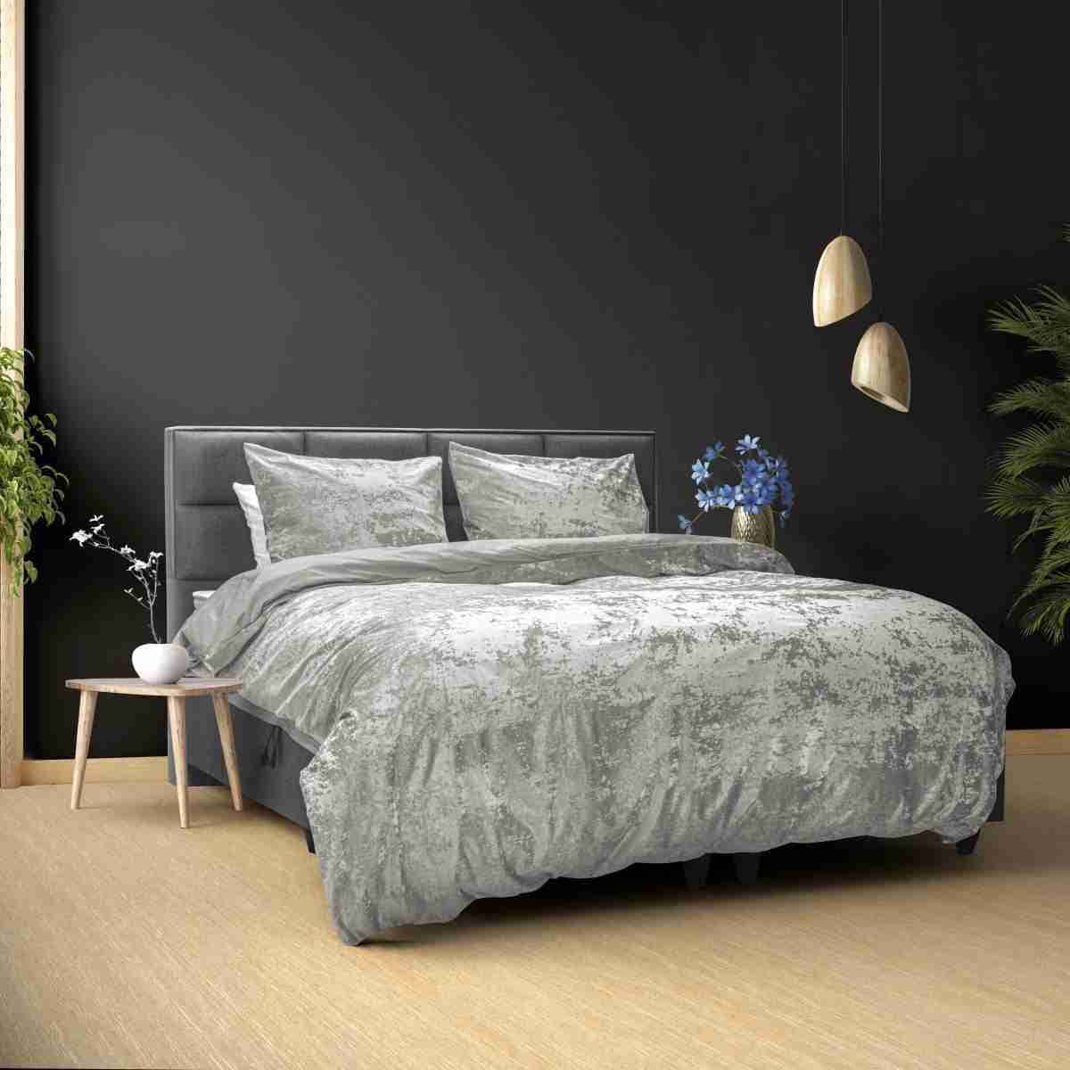 Crushed Velvet Metallic Zilver