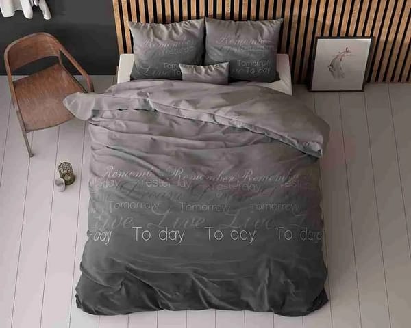 Sleeptime Live Today dekbedovertrek - Antraciet