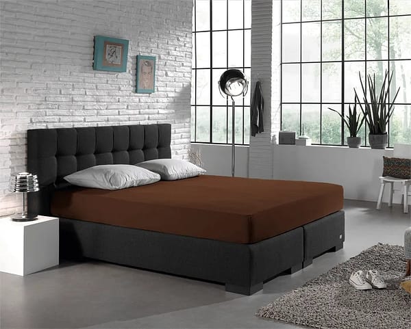 Dreamhouse Dubbel Jersey Hoeslaken Bruin