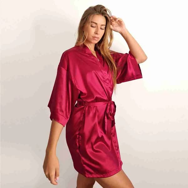 Dreamhouse Kimono Satijn Donker Rood