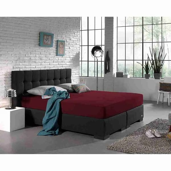 Dreamhouse Dubbel Jersey Hoeslaken Bordeaux